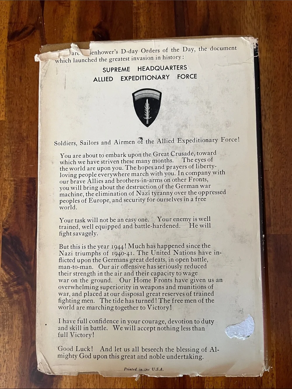 Crusade in Europe by Dwight D. Eisenhower Vtg 1948 World War II HC/DJ 40s Book